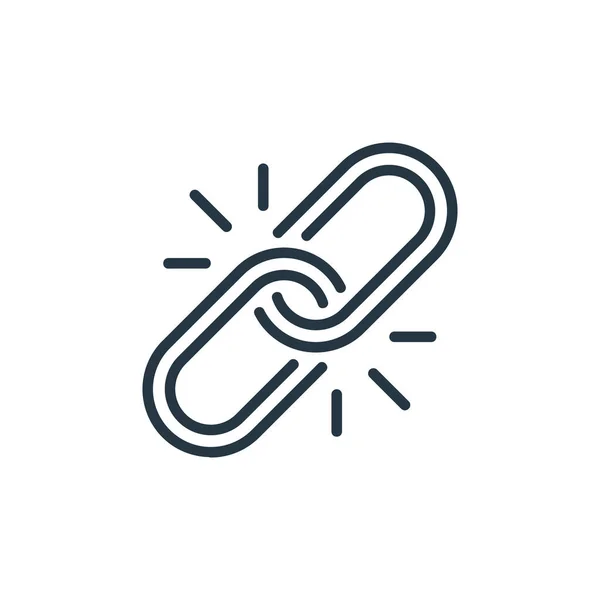 Seo ve pazarlama konseptinden kopmuş bağlantı ikonu vektörü. Kırık halka düzenlenebilir vuruşunun ince çizgisi. Web ve mobil uygulamalar, logo ve yazdırma ortamlarında kullanmak için kırık lineer işareti.
