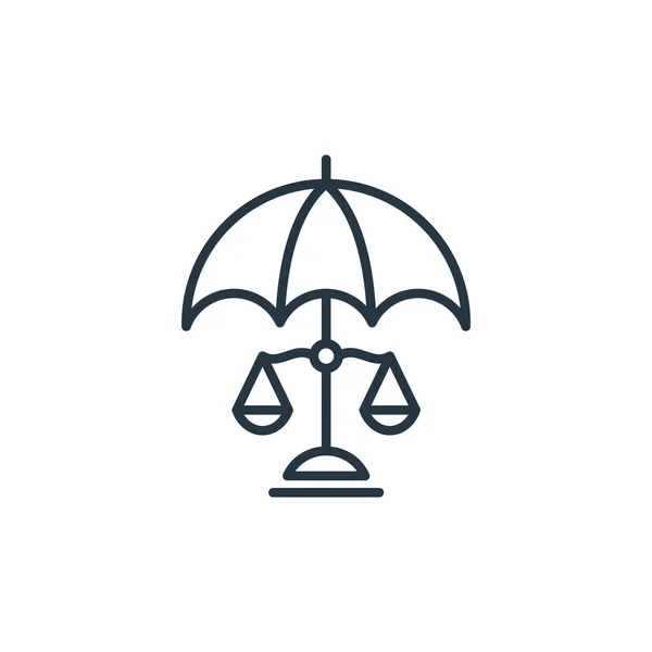 Paraplyikon Vektor Från Juridik Koncept Tunn Linje Illustration Paraply Redigerbar — Stock vektor