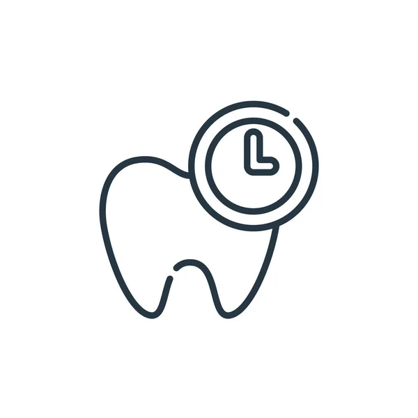 Dişçi Konseptinden Zaman Simgesi Vektörü Zaman Düzenlenebilir Felcin Ince Bir — Stok Vektör