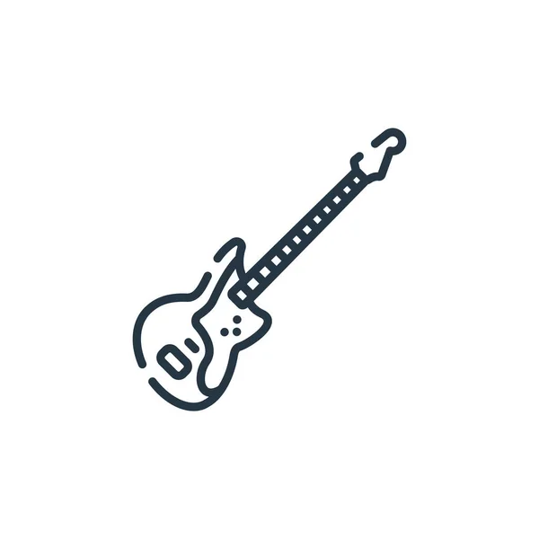 Vetor Ícone Guitarra Baixo Conceito Rock Roll Linha Fina Ilustração — Vetor de Stock