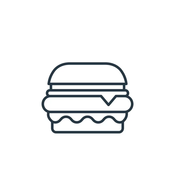 Burger Ikone Vektor Aus Bäckereikonzept Dünne Illustration Des Burger Editierbaren — Stockvektor