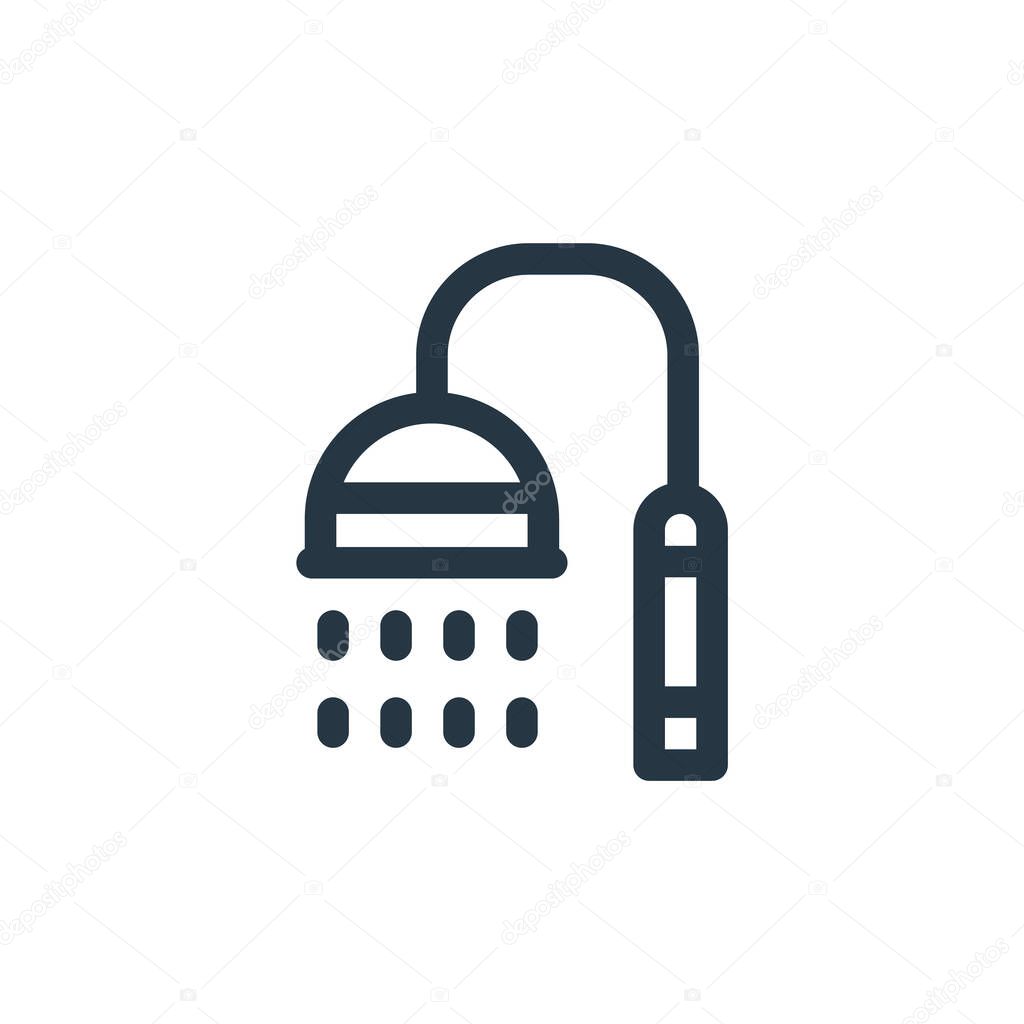 shower icon vector from nuclear energy concept. Thin line illustration of shower editable stroke. shower linear sign for use on web and mobile apps, logo, print media.