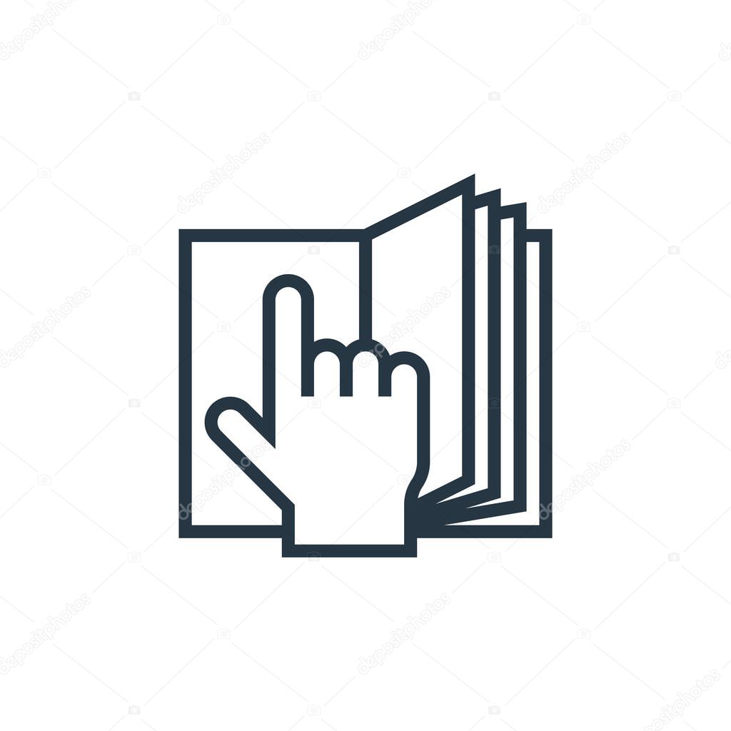 open book icon vector from book and document concept. Thin line illustration of open book editable stroke. open book linear sign for use on web and mobile apps, logo, print media.