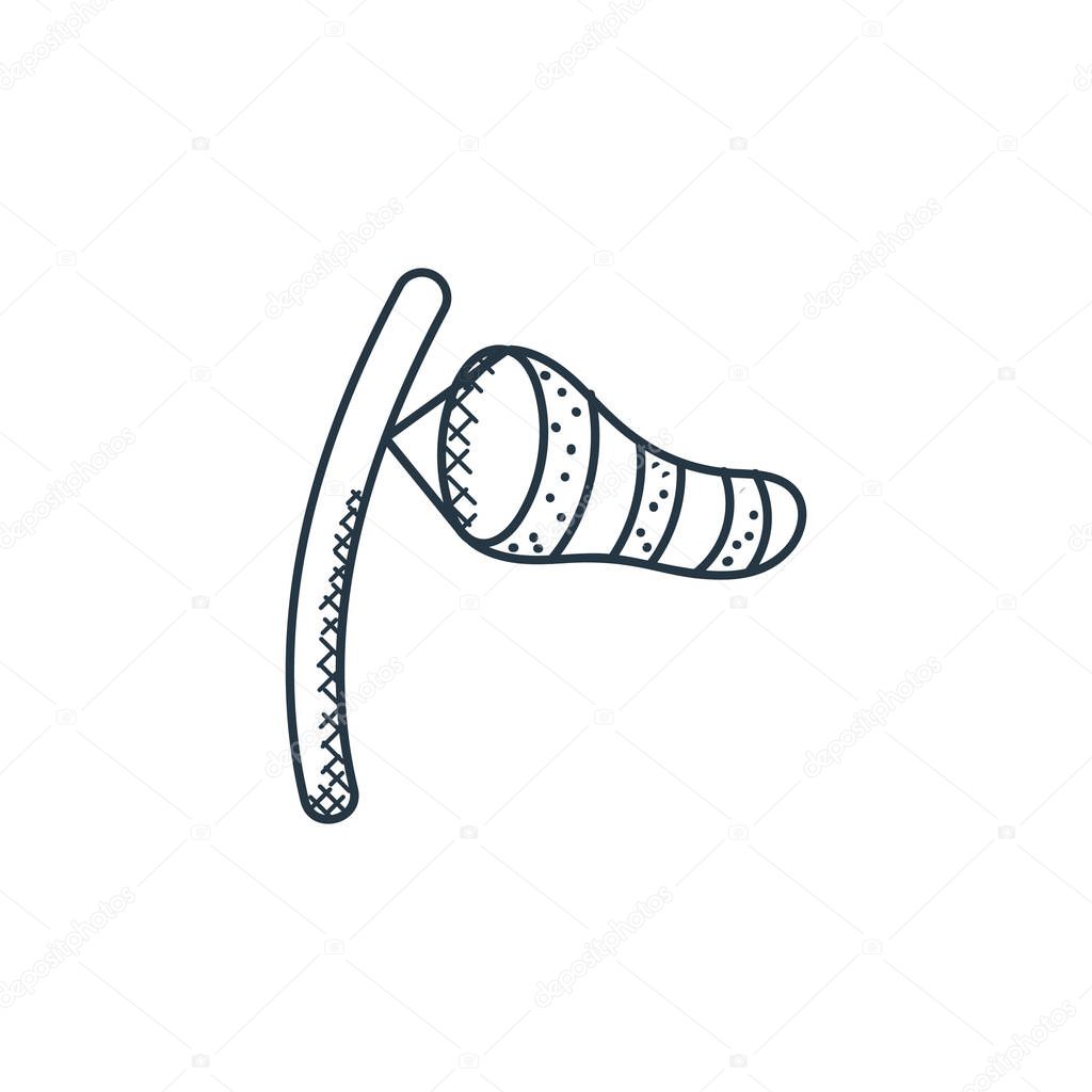 windsock icon vector from weather concept. Thin line illustration of windsock editable stroke. windsock linear sign for use on web and mobile apps, logo, print media.