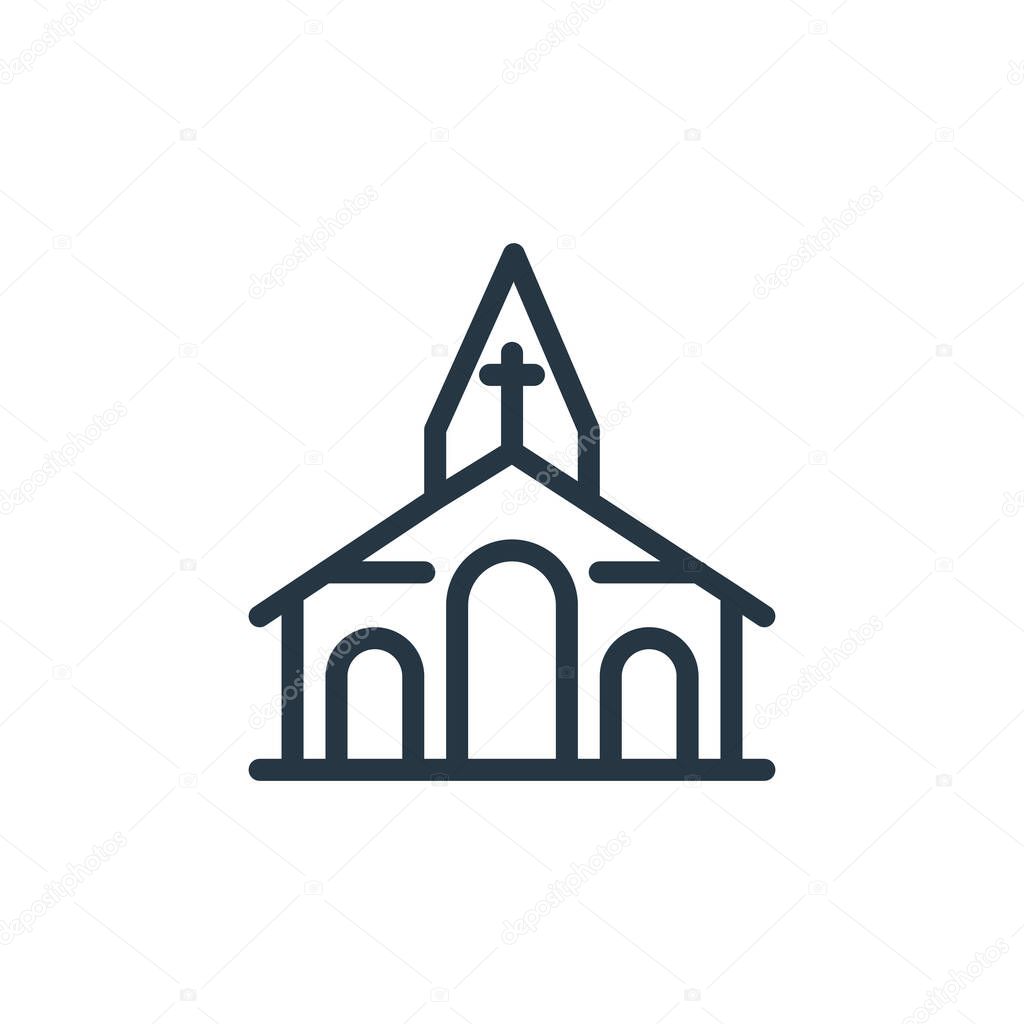 church icon vector from spring concept. Thin line illustration of church editable stroke. church linear sign for use on web and mobile apps, logo, print media.