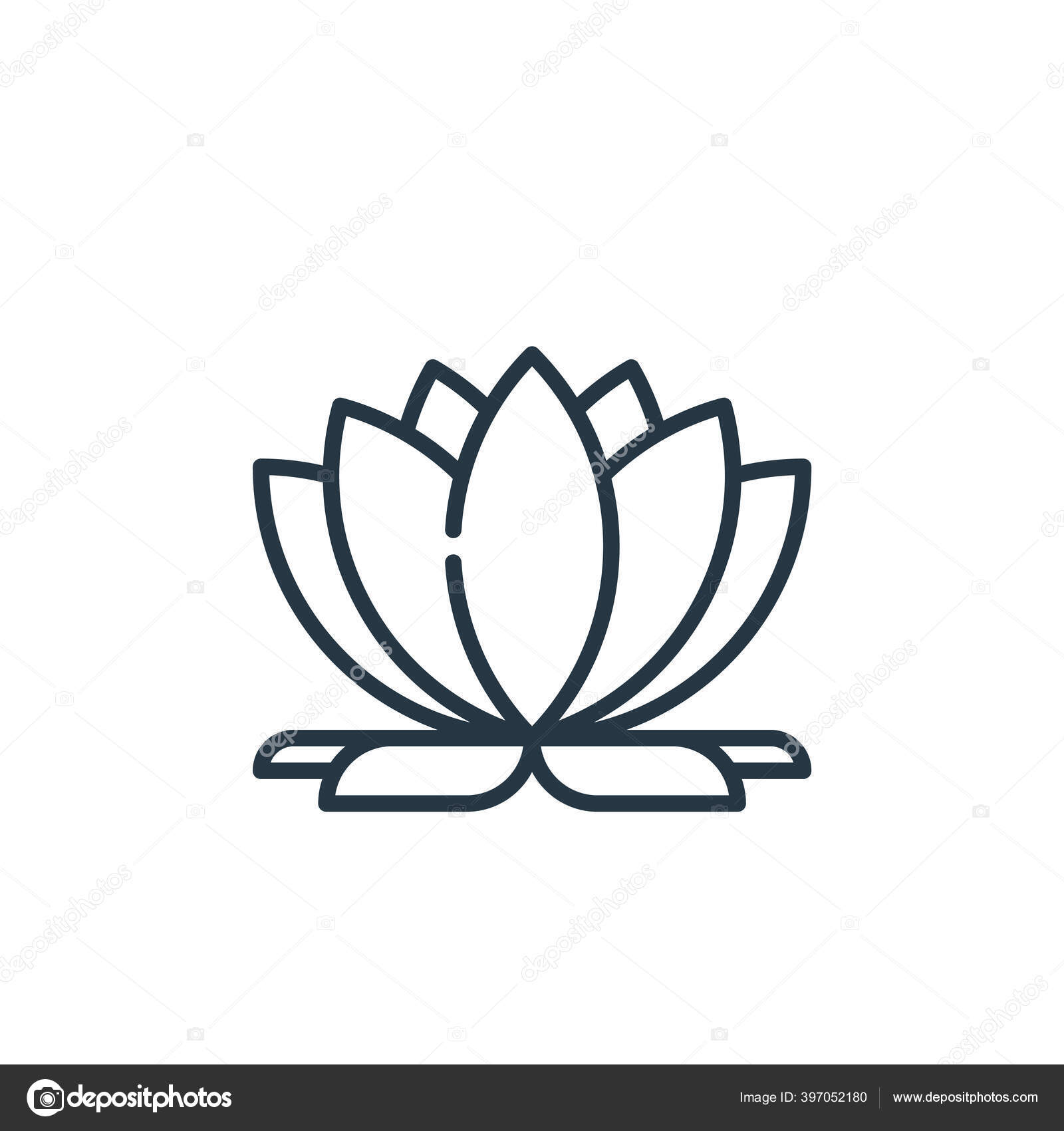 Vektor Ikon Teratai Dari Konsep Pendidikan Ilustrasi Garis Tipis Dari Stok Vektor C Line Art 397052180