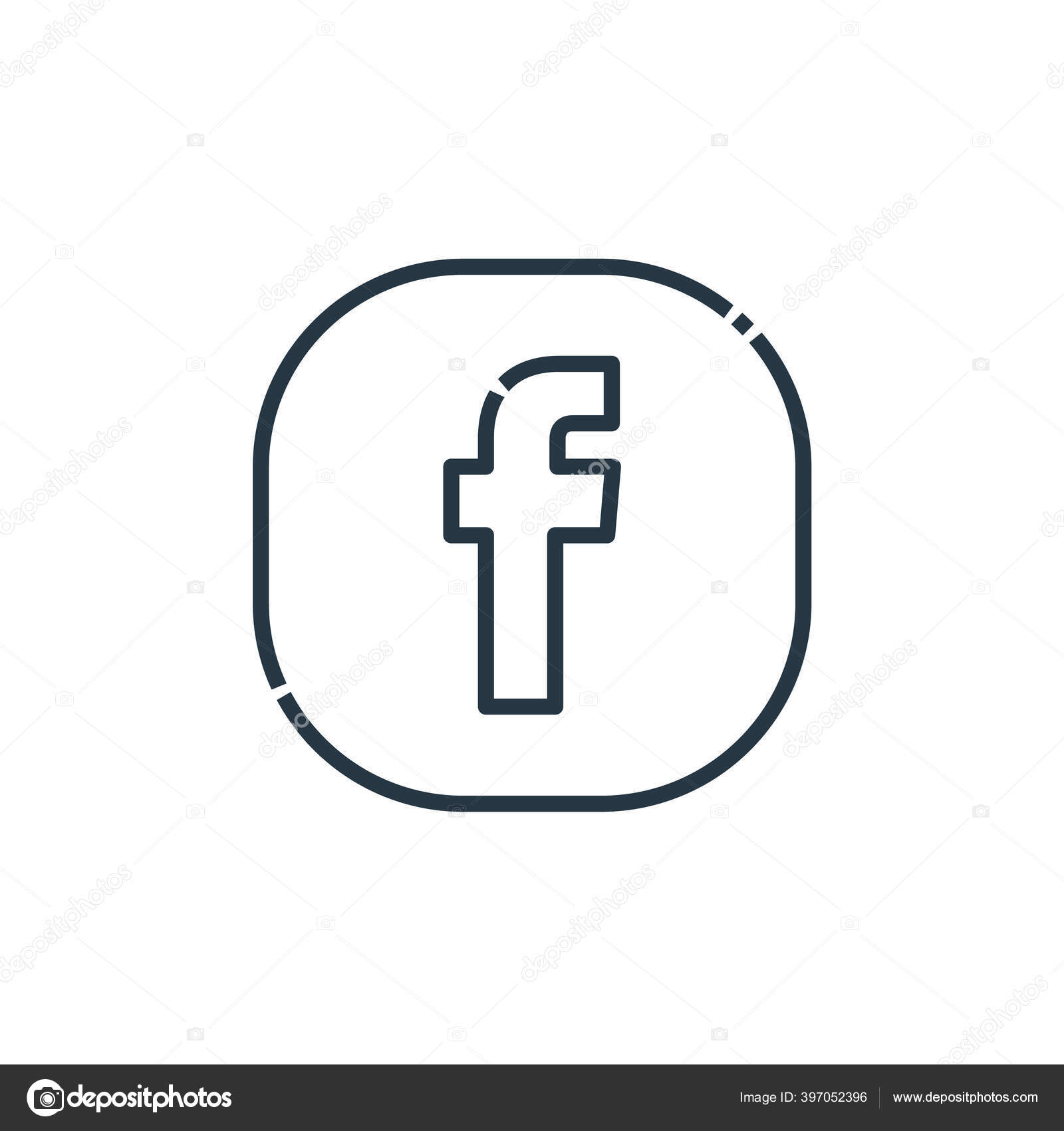 Image vectorielle Facebook Icône Vecteur Logos Médias Sociaux Concept  Illustration Ligne Mince par ©Line-Art - 397052396, image size:1600x1700