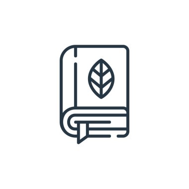 ekoloji konseptinden dizüstü bilgisayar ikonu vektörü. Düzenlenebilir defter vuruşunun ince çizgisi. Web ve mobil uygulamalarda kullanmak için dizüstü bilgisayar doğrusal işareti, logo, yazdırma ortamı.