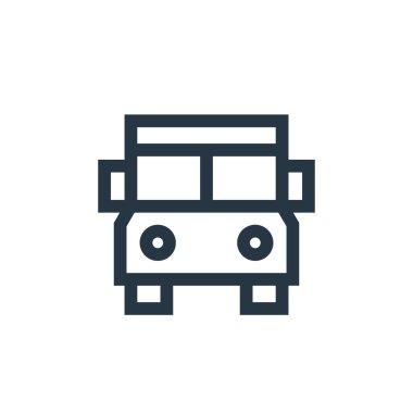 Eğitim konseptinden elektrik otobüs ikonu vektörü. Elektrikli otobüs inmesinin ince bir çizgisi. Web ve mobil uygulamalarda kullanmak için elektrik yolu doğrusal işareti, logo, yazdırma ortamı.