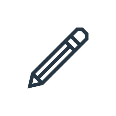 Eğitim konseptinden kalem ikonu vektörü. İnce çizgili, düzenlenebilir kalem darbesi. Web ve mobil uygulamalarda kullanmak için kalem doğrusal işareti, logo, yazdırma ortamı.