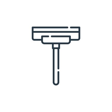 Hijyen konseptinden cam temizleyici ikon vektörü. İnce çizgili cam temizleyici, düzenlenebilir felç çizgisi. Web ve mobil uygulamalarda kullanmak için cam temizleyici doğrusal işareti, logo, yazdırma ortamı.