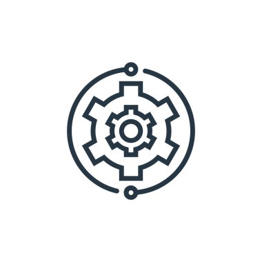 İş pazarlama kavramından simge vektörünü işleme al. Düzenlenebilir felcin ince bir çizgisi. Web ve mobil uygulamalar, logo ve yazdırma ortamlarında kullanım için doğrusal imza işleyin.