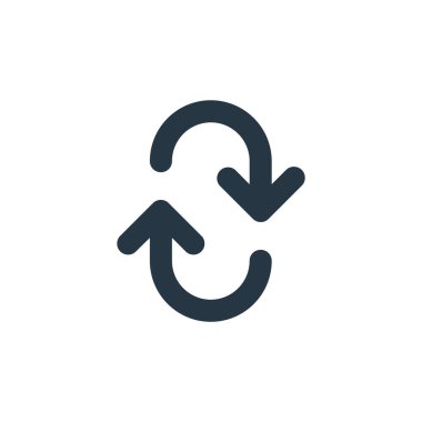 Simge vektörünü ok konseptinden yeniden yükle. Düzenlenebilir felcin ince bir çizgisi. Web ve mobil uygulamalarda kullanım için doğrusal işareti yeniden yükle, logo, yazdırma ortamı.