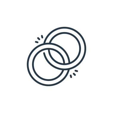 Kutlama konseptinden halka ikonu vektörü. Yüzük düzenlenebilir vuruşunun ince çizgisi. ağ ve mobil uygulamalarda kullanmak için halka doğrusal işareti, logo, yazdırma ortamı.