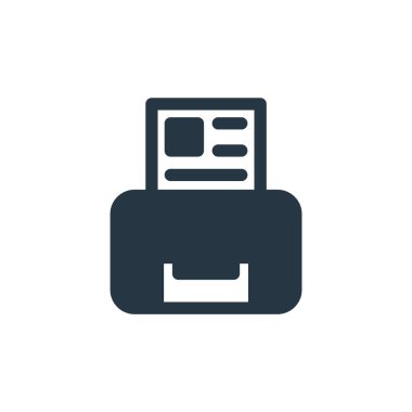 Yazıcı ve faks konseptindeki yazıcı simgesi vektörü. Yazıcının düzenlenebilir vuruşunun ince çizgisi. Web ve mobil uygulamalarda kullanmak için yazıcı doğrusal işareti, logo, yazdırma ortamı.