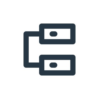 px ağı ve iletişim konseptinden veritabanı simgesi vektörü. Veritabanı düzenlenebilir felcin ince çizgisi. Web ve mobil uygulamalarda kullanmak için veritabanı doğrusal işareti, logo, yazdırma ortamı.