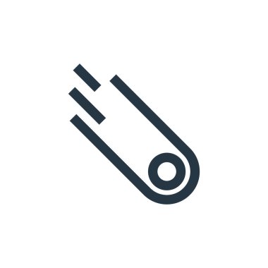 Meteor ikonu vektörü bilim konseptinden. Meteor deformasyonunun ince bir çizgisi. Web ve mobil uygulamalarda kullanmak için meteorit doğrusal işareti, logo, yazdırma ortamı.