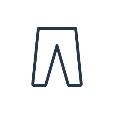 Alışveriş konseptinden pantolon ikonu vektörü. Düzenlenebilir inmenin ince çizgisi. İnternet ve mobil uygulamalar, logo ve yazdırma ortamlarında kullanım için pantolon doğrusal işareti.