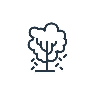 Bahar konseptinden elma ağacı ikonu vektörü. İnce çizgili, düzenlenebilir elma ağacı çizgisi. Web ve mobil uygulamalarda kullanmak için elma ağacı doğrusal işareti, logo, yazdırma ortamı.