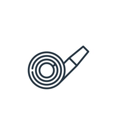 Kutlama konseptinden parti üfleyici ikon vektörü. Parti üfleyicisinin düzenlenebilir vuruşunun ince çizgisi. kullanım için parti üfleyici doğrusal işareti web ve mobil uygulamalar, logo, yazdırma ortam.