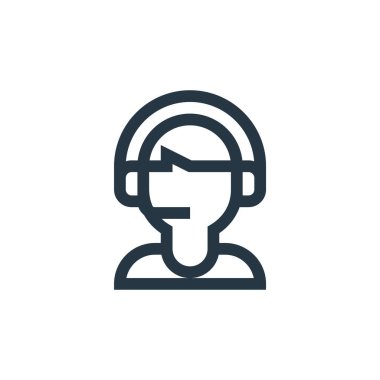 Çağrı merkezi servis konseptinden müşteri hizmeti simgesi vektörü. Müşteri hizmetlerinin düzenlenebilir vuruşlarının ince çizgisi. Web ve mobil uygulamalarda kullanmak için müşteri hizmetleri doğrusal işareti, logo, yazdırma 