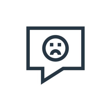 Müşteri değerlendirme konseptinden negatif yorum ikonu vektörü. İnce çizgili olumsuz yorum, düzenlenebilir felç. Web ve mobil uygulamalar, logo ve yazdırma ortamlarında kullanım için negatif yorum doğrusal işareti.