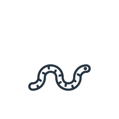 Bahar konseptinden solucan ikonu vektörü. Kurtçuk inmesinin ince bir çizgisi. Web ve mobil uygulamalarda kullanmak için solucan doğrusal işareti, logo, yazdırma ortamı.