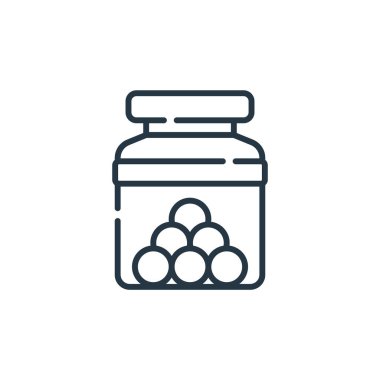 Şeker ve şeker konseptinden şeker ikonu vektörü. Düzenlenebilir şekerin ince bir çizgisi. Web ve mobil uygulamalarda kullanmak için şeker doğrusal işareti, logo, yazdırma ortamı.