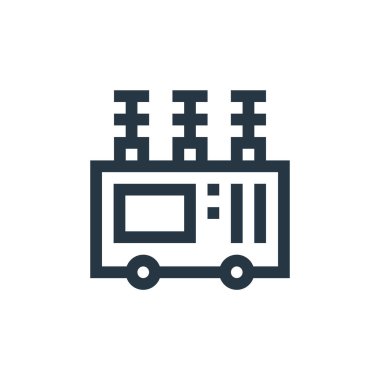 Makine konseptinden transformatör ikon vektörü. Düzenlenebilir transformatör felcin ince çizgisi. Web ve mobil uygulamalarda kullanmak için transformatör doğrusal işareti, logo, yazdırma ortamı.