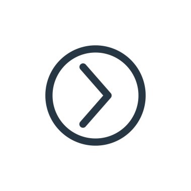 Ok konseptinden sağ simge vektörü. Sağ sembol düzenlenebilir vuruşunun ince çizgisi. Web ve mobil uygulamalar, logo ve yazdırma ortamlarında kullanmak için sağ simge doğrusal işareti.