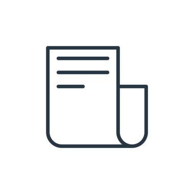 ofis konseptinden dosya simgesi vektörü. Dosya düzenlenebilir vuruşun ince çizgisi. web ve mobil uygulamalarda kullanmak için dosya doğrusal işareti, logo, yazdırma ortamı.