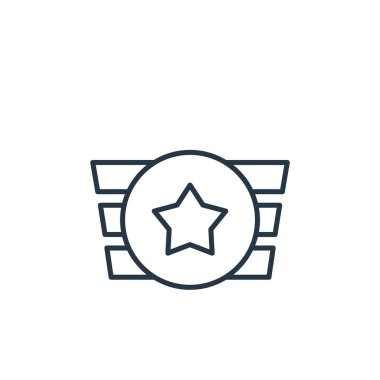 Yarış konseptinden takım rozeti ikonu. Takım rozeti yenilebilir vuruşunun ince bir çizgisi. Web ve mobil uygulamalar, logo ve yazdırma ortamlarında kullanım için takım rozeti doğrusal işareti.