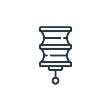 Çin 'in yeni yıl konseptindeki fener ikonu vektörü. Düzenlenebilir fener felcinin ince bir çizgisi. Web ve mobil uygulamalarda kullanmak için fener doğrusal işareti, logo, yazdırma ortamı.