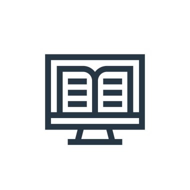 Kitap konseptinden ikon vektörü. Düzenlenebilir kitap vuruşunun ince çizgisi. Web ve mobil uygulamalarda kullanmak için kitap doğrusal işareti, logo, yazdırma ortamı.