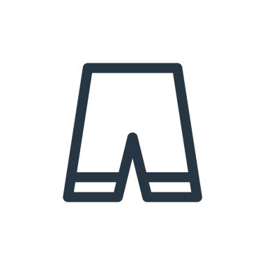 Fitness konseptinden pantolon ikonu vektörü. İnce çizgili düzeltilebilir pantolon çizgisi. İnternet ve mobil uygulamalarda kullanmak için pantolon doğrusal işareti, logo, yazdırma ortamı.