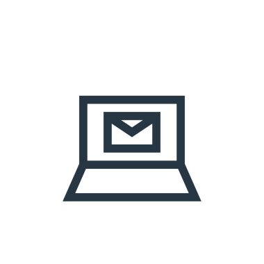 İleti konseptinden e- posta simgesi vektörü. İnce çizgili e-posta düzenlenebilir felç çizgisi. Web ve mobil uygulamalarda kullanmak için e- posta doğrusal işareti, logo, yazdırma ortamı.