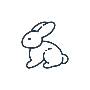 Paskalya konseptinden tavşan ikonu vektörü. Düzenlenebilir tavşan vuruşunun ince çizgisi. Web ve mobil uygulamalarda kullanmak için tavşan doğrusal işareti, logo, yazdırma ortamı.