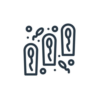 Tıbbi konseptten sperm ikonu vektörü. Düzenlenebilir sperm felcinin ince çizgisi. Web ve mobil uygulamalarda kullanmak için sperm doğrusal işareti, logo, yazdırma ortamı.
