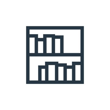 Eğitim konseptinden kütüphane ikonu vektörü. Düzenlenebilir kütüphane vuruşunun ince çizgisi. Web ve mobil uygulamalarda kullanmak için kitaplık doğrusal işareti, logo, yazdırma ortamı.