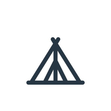 Tatil konseptinden çadır ikonu vektörü. Düzenlenebilir çadır felcinin ince bir çizgisi. Web ve mobil uygulamalarda kullanmak için çadır doğrusal işareti, logo, yazdırma ortamı.