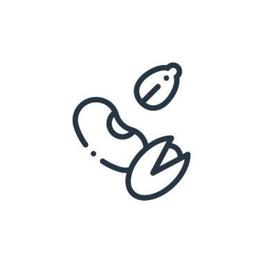 Beslenme konseptindeki tohum ikonu vektörü. İnce çizgili düzenlenebilir felç çizgisi. Web ve mobil uygulamalar, logo ve yazdırma ortamlarında kullanmak için doğrusal kaynak işareti.