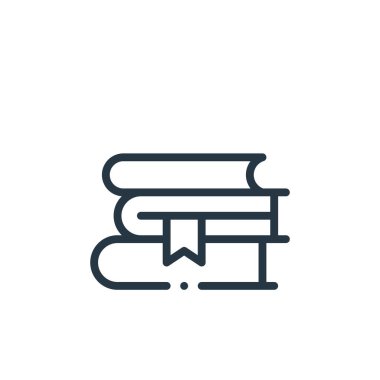 Kitap konseptinden ikon vektörü. Düzenlenebilir kitap vuruşunun ince çizgisi. Web ve mobil uygulamalarda kullanmak için kitap doğrusal işareti, logo, yazdırma ortamı.
