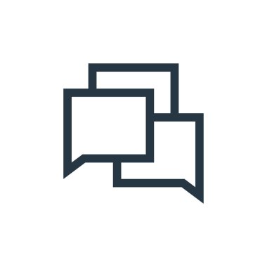 Mesaj konseptinden konuşma simgesi vektörü. Düzenlenebilir konuşmanın ince bir çizgisi. Web ve mobil uygulamalarda kullanmak için konuşma doğrusal imzası, logo, yazdırma ortamı.