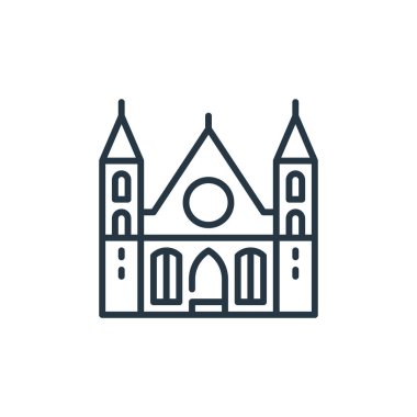 Holland kavramından ridderzaal ikon vektörü. Ridderzaal düzenlenebilir felcin ince bir çizgisi. ridderzaal ağ ve mobil uygulamalarda kullanmak için doğrusal işaret, logo, yazdırma ortamı.