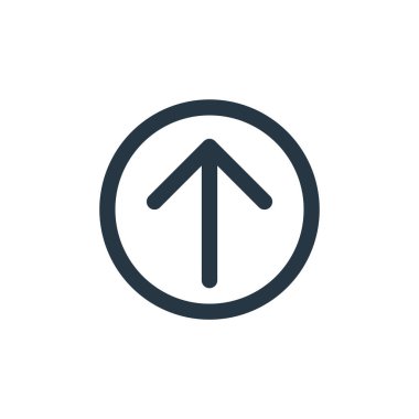 Ok konseptinden simge vektörü yükle. İnce çizgili düzenlenebilir felç çizgisi. Web ve mobil uygulamalarda kullanmak için doğrusal işaret yükle, logo, yazdırma ortamı.