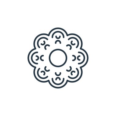 Antika konseptinden dekoratif tekstil ikonu vektörü. Dekoratif tekstil düzenleyici vuruşun ince çizgisi. Web ve mobil uygulamalar, logo ve yazdırma ortamlarında kullanmak için dekoratif tekstil doğrusal işareti.