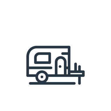 Bahar konseptinden kamp ikonu vektörü. Düzenlenebilir felcin ince bir çizgisi. Web ve mobil uygulamalarda kullanmak için kamp doğrusal işareti, logo, yazdırma ortamı.