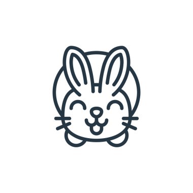 Paskalya avatarları kavramından tavşan ikonu vektörü. Düzenlenebilir tavşan vuruşunun ince çizgisi. Web ve mobil uygulamalarda kullanmak için tavşan doğrusal işareti, logo, yazdırma ortamı.