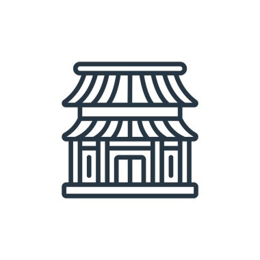 Çin Yeni Yıl konseptinden ev ikonu vektörü. Düzenlenebilir felcin ince bir çizgisi. ev doğrusal işareti web ve mobil uygulamalarda kullanım için, logo, yazdırma ortamı.