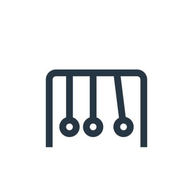 Newton 'lar bilim konseptinden beşik ikonu vektörü. Newton beşiğinin düzenlenebilir vuruşunun ince çizgisi. newtons beşik doğrusal işareti web ve mobil uygulamalar, logo, yazdırma ortam.